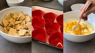 Healthy cheesecake heart muffins ❤️ asmr food baking cheesecake satisfying valentinesday [upl. by Langsdon]