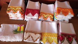 Encomenda Concluída 🙏 50 Panos de Prato com Barrados em Crochê 😍 semprecirculo crochefile [upl. by Aihsik]