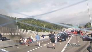 Massive Car Pileup Dramatic Rescue Caught on Dashcam [upl. by Bates387]