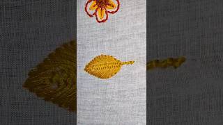 Basic Stitch Tutorial Unique Leaf 🌱Stitch Embroidery shorts handembroidery sewing [upl. by Eilrak]