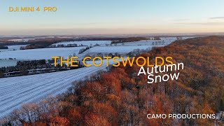 Autumn Meets Winter Stunning Snowy Cotswolds Drone Footage [upl. by Arni842]