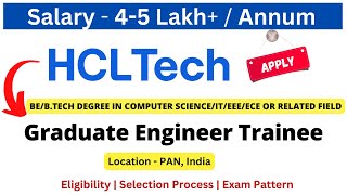 HCLTech Off Campus Drive for Freshers 2021202220232024  Software Engineer  Salary 5 LPA jobs [upl. by Birdt]