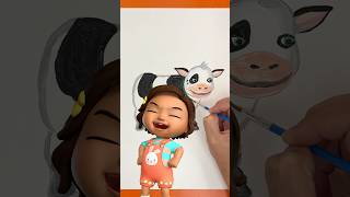 Silly Acrylic Cow Painting 🐮 La Vaca Lola DIY Crafts cocomelon shorts [upl. by Orgel]