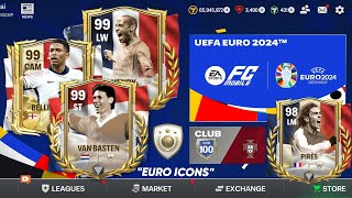 99 OVR VAN BASTEN NEW EURO ICON amp MOMENTS PLAYERS FC MOBILE 24  FREE EURO INTRO FC MOBILE [upl. by Inessa]