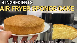 Only 4 Ingredients Soft and Moist Air Fryer Sponge Cake I was Shocked by the Result 1010  Try It [upl. by Anirbes]