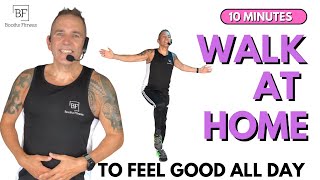 Get Happy with 1 Mile Walk at Home  Energy Boosting Walking Workout [upl. by Sparrow]