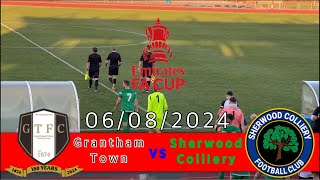 Grantham Town 40 Sherwood Colliery Emirates FA Cup 06082024 4K [upl. by Alemrac960]