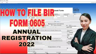 HOW TO FILE ANNUAL REGISTRATION FEE 2022 ONLINE BIR FORM 0605 [upl. by Kokoruda468]