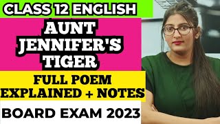 Aunt Jennifers Tiger Class12  Aunt Jennifers Tiger Class12 in hindi  Class 12 English [upl. by Undine]