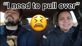 HAVING BAD PERIOD CRAMPS WHILE DRIVING PRANK ON BOYFRIEND CUTE REACTION [upl. by Eli33]