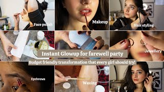 Farewell party Glowup under budget look attractive instantly 🪷 [upl. by Lory97]