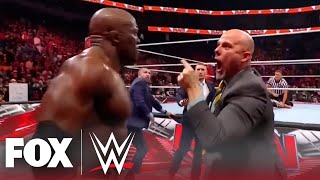 Bobby Lashley fired by Adam Pearce live after matchup with Seth “Freakin” Rollins  WWE on FOX [upl. by Jeffers]