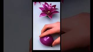 How to Make Flowers with Onion and Cucumber  Creative Food Art। shorts short [upl. by Aisyram]