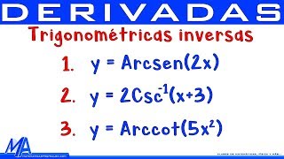 Derivada de las funciones Trigonométricas Inversas [upl. by Tish695]