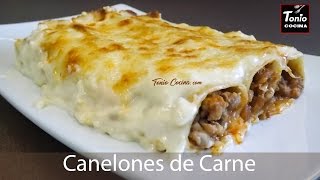 CANELONES DE CARNE paso a paso deliciosos 🥩  Receta fácil TonioCocina [upl. by Aikam]