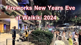 Waikiki Beach Hawaii Fireworks Show  New Years Eve 2024  4K [upl. by Lindsy20]