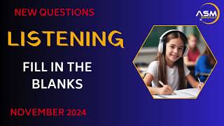 PTE LISTENING FILL IN THE BLANKS 4 NOVEMBER 2024 MUST PRACTICE [upl. by Ettevram]