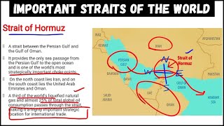 Straits of the World  World Geography  Important Straits of the World  With Maps  GK Series [upl. by Aoket]