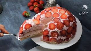 Erfrischende und fruchtihe Erdbeer Kuppeltorte ohne backen I No bake cake recipe [upl. by Adnwahsat10]