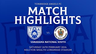 Match Highlights I Tonbridge Angels 1 Slough Town 2 [upl. by Kentigerma782]