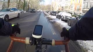 🚲 Daily Obs 20 👀 Bruxelles à vélo sur la neige ⛷❄️🚴🏼‍♀️☀️ [upl. by Adnawad]