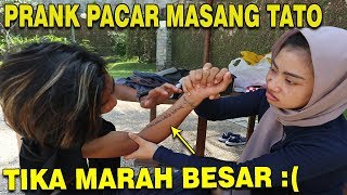 PRANK PACAR MASANG TATO  DIA NANGISquot EMOSI TELFON AYAH [upl. by Hsirehc]