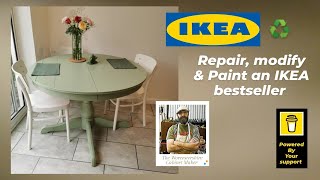 IKEA dining table repairs  upcycled  INGATORP  Improved Extendable table hack [upl. by Higbee]