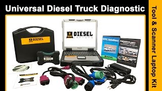 Universal Diesel Truck Diagnostic Tool amp Scanner Laptop Kit Product Overview [upl. by Yendahc]