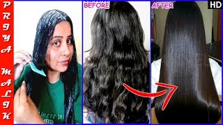 Only In 30 Min Permanent Hair Straightening at Home with all Natural Ingredients  Priya Malik [upl. by Engleman182]