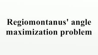 Regiomontanus angle maximization problem [upl. by Trinl]