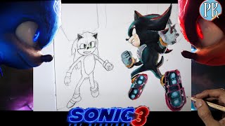 How to draw Shadow vs Sonic from Sonic the heghog 3 [upl. by Aihsetan732]