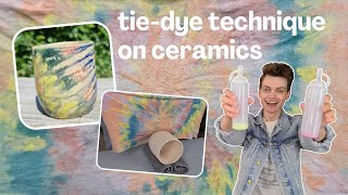 How to TieDye Underglaze Technique on Pottery [upl. by Akenot]