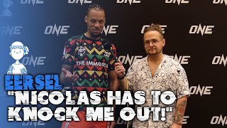 Regian Eersel tells Alexis Nicolas Youll have to knock me out  ONE Fight Night 25 [upl. by Oicaro]