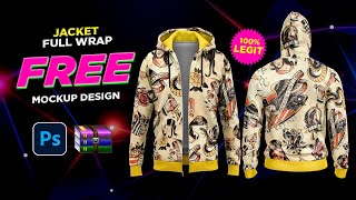 FREE JACKET FULL WRAP MOCKUP DESIGN FREE MOCKUP PSD [upl. by Dolhenty210]