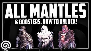 ALL MANTLES amp BOOSTERS  How to Unlock them  Monster Hunter World [upl. by Berriman]