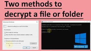 How to decrypt a file in Windows 10 [upl. by Elyrehc]