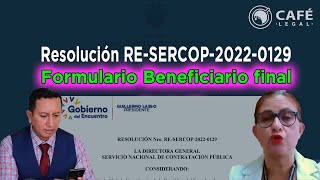 Resolución Nro RESERCOP20220129 Beneficiario final [upl. by Yvon]