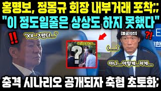 quot이 정도일줄이야 quot홍명보 정몽규 회장 내부거래 정황 포착 충격적인 시나리오 공개되자 축협 초토화ㄷㄷ [upl. by Afital]