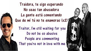 Traidora  Gente de Zona ft Marc Anthony  Lyrics English and Spanish  Translation amp Meaning [upl. by Annasus]