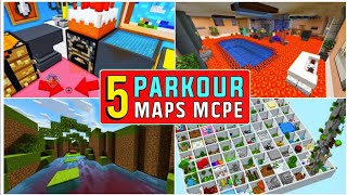 Top 5 Best Parkour maps for Minecraft pe  Minecraft parkour maps 120  Parkour maps mcpe [upl. by Bedad984]