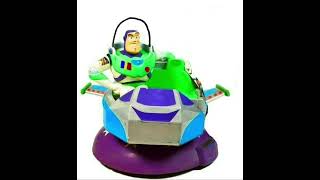 Buzz Lightyear of Star Command Spaceship kiddie ride Eletech message Grey blue purple and green [upl. by Naujej731]