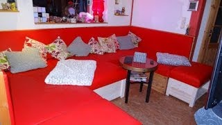 Sofa polstern und mit Leder beziehen [upl. by Nehte]