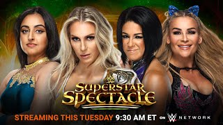 WWE Superstar Spectacle Charlotte Flair amp Sareena Sandhu vs Bayley amp Natalya  WWE 2K20 [upl. by Notsew]