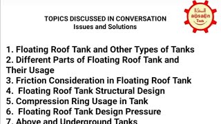 IampS on Floating Roof TankFRTampOther Types Parts of FRT Structural Design in FRT Compression Ring [upl. by Minoru555]