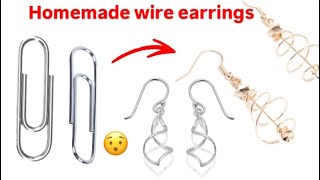 DIY Easy Homemade earrings😍 How to make earrings at homePaper clip earringsBest earrings ever [upl. by Neenad]