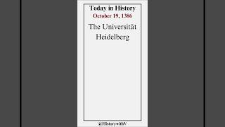 Today in History  October 19 1386 thisdayinhistory history university german germany [upl. by Terence116]