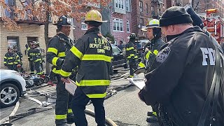 FDNY BOX 3389  FDNY OPERATING FOR A 1075 FIRE IN A MULTIPLE DWELLING ON HEATH AVENUE IN THE BRONX [upl. by Ahc]