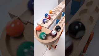 marble Run Race ASMR 122 Wooden Wave Course Colorful Marbles marblerun marblerunrace asmr [upl. by Revlys]