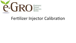 eGRO Injector calibration [upl. by Berkshire631]