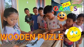 FUN GAMES  WOODEN PUZLE Make The Letter I [upl. by Ulrica]